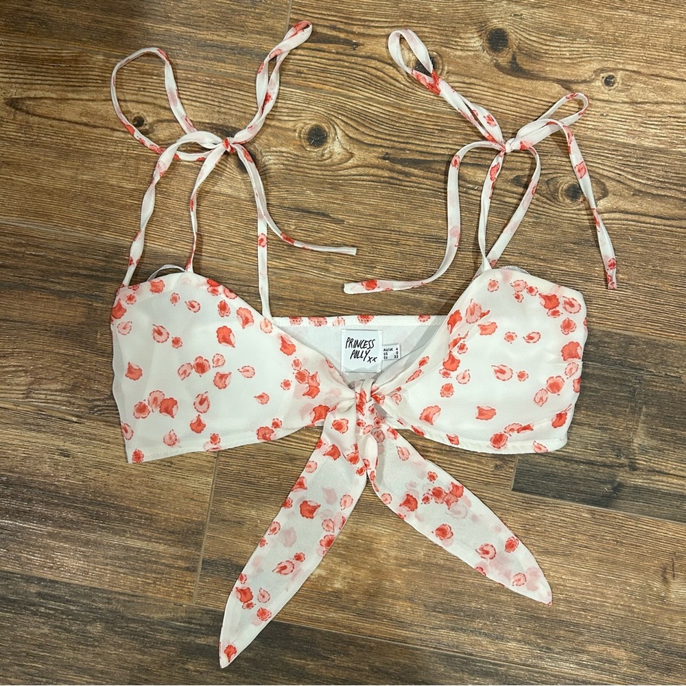 Princess Polly Tie Front Crop Top - Size 0 (US)